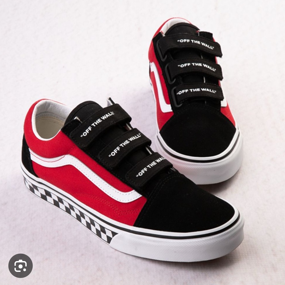 ‘Red/Black’ Velcro Vans